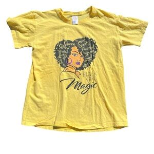 Women’s Yellow Top Black Girl Magic Size L